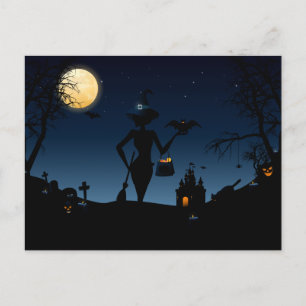 Angstaanjagende Halloween achtergrond Briefkaart