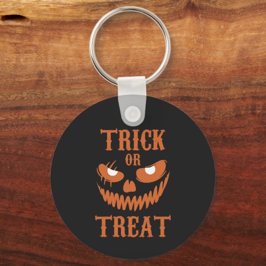 Angstaanjagende Halloween Face Trick Treat Dark Sp Sleutelhanger (Voorkant)