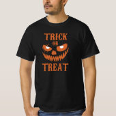 Angstaanjagende Halloween Face Trick Treat Dark Sp T-shirt (Voorkant)