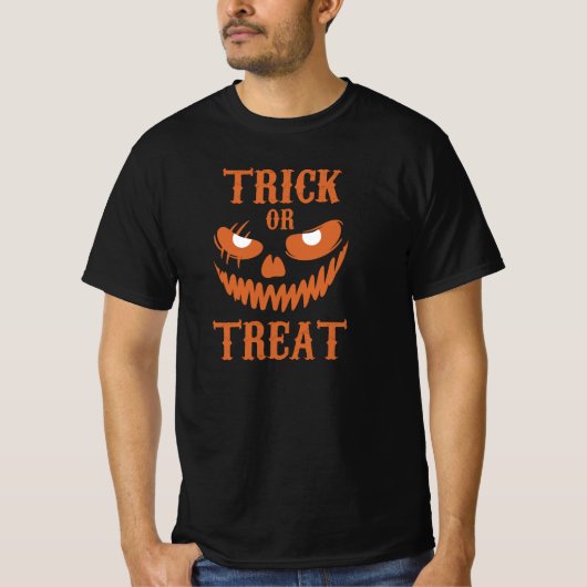 Angstaanjagende Halloween Face Trick Treat Dark Sp T-shirt (Voorkant)