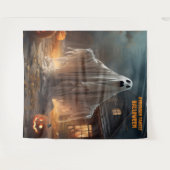 Angstaanjagende Halloween Ghost Hanging Wandkleed (Voorkant (horizontaal))