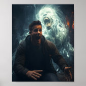 Angstaanjagende Halloween-Mannen schreeuwen tegen Poster (Voorkant)