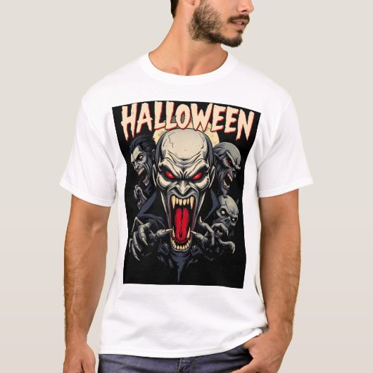 Angstaanjagende Halloween monsters T-shirt (Voorkant)