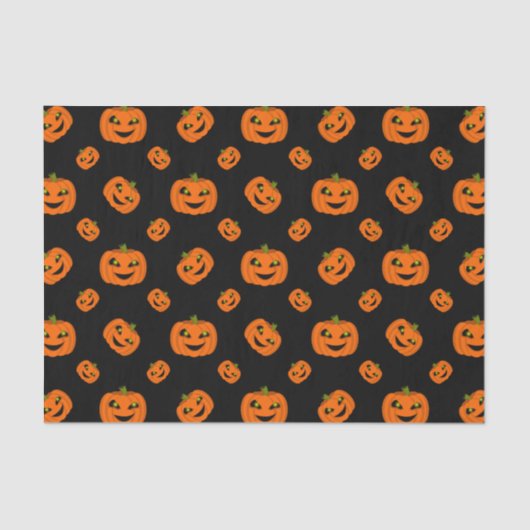 Angstaanjagende Halloween Pumpkin Repeat Pattern o Tissuepapier (Voorkant)