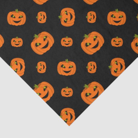 Angstaanjagende Halloween Pumpkin Repeat Pattern o Tissuepapier (Detail)
