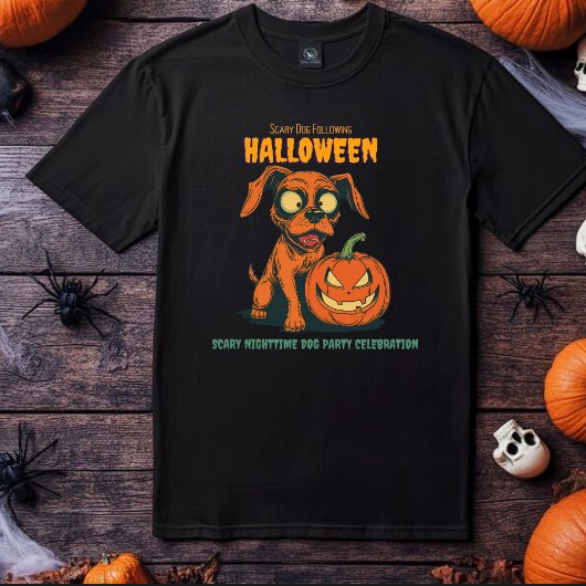 Angstaanjagende hond na Halloween T-shirt, Spooky  T-shirt