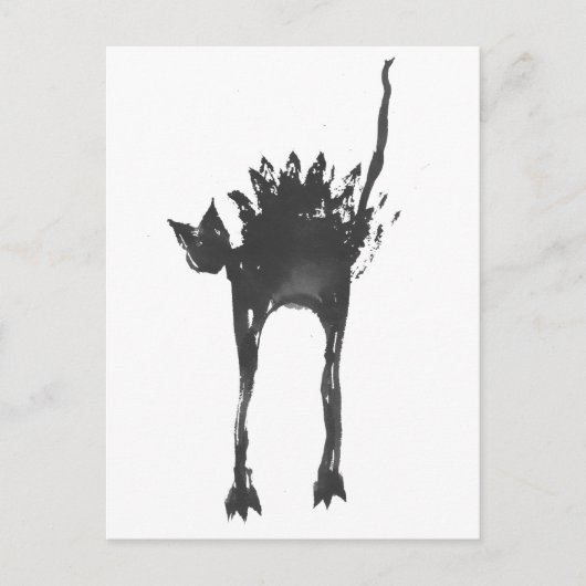 angstaanjagende kat briefkaart (Voorkant)