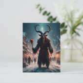 Angstaanjagende Krampus Christmas Horror Briefkaart (Staand voorkant)