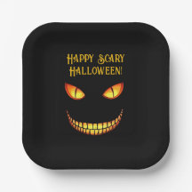 Angstaanjagende ogen en gekke glimlach Halloween