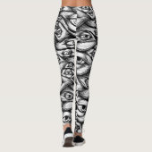 Angstaanjagende ogen Halloween Leggings (Achterkant)