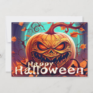 Angstaanjagende Oranje pompoen met gezicht, Hallow