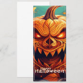 Angstaanjagende Oranje pompoen met gezicht, Hallow (Voorkant / Achterkant)