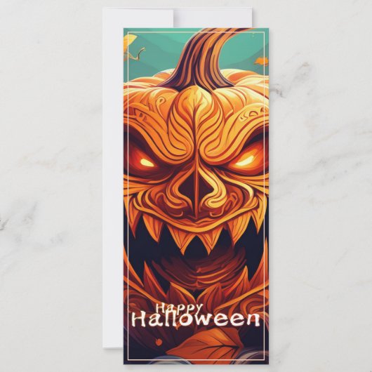 Angstaanjagende Oranje pompoen met gezicht, Hallow (Voorkant)