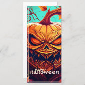 Angstaanjagende Oranje pompoen met gezicht, Hallow (Voorkant / Achterkant)