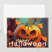 Angstaanjagende Oranje pompoen met gezicht, Hallow (Voorkant / Achterkant)