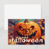 Angstaanjagende Oranje pompoen met gezicht, Hallow (Voorkant / Achterkant)