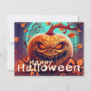 Angstaanjagende Oranje pompoen met gezicht, Hallow