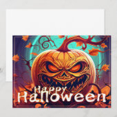 Angstaanjagende Oranje pompoen met gezicht, Hallow (Voorkant / Achterkant)