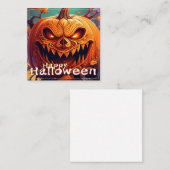 Angstaanjagende Oranje pompoen met gezicht, Hallow Notitiekaartje (Voorkant / Achterkant)