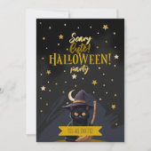 Angstaanjagende Schattigee Black Cat Witch Pet Hal Kaart (Voorkant)