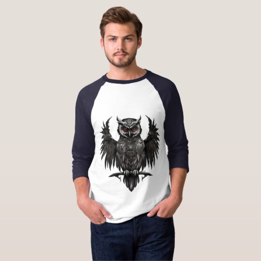 Angstaanjagende uil t-shirt (Voorkant volledig)