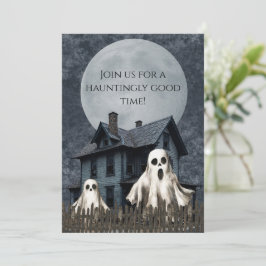 Angstaanjagende witte geesten op een spookachtige  kaart