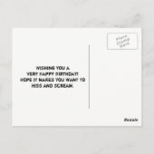 Angstaanjagende zwarte kat en schedel Halloween Ha Briefkaart (Achterkant)