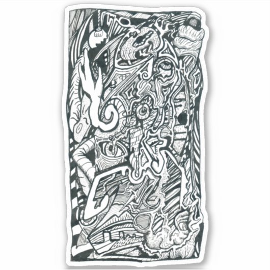 Angstaanval door Brian Benson snijvinylsticker Sticker (Voorkant)