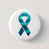 Angstbewustzijn Blauwgroen lint Ronde Button 3,2 Cm (Voorkant)