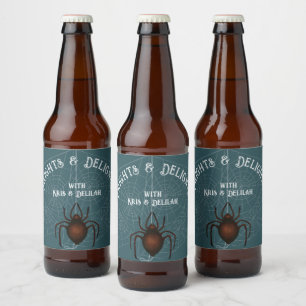 Angsten en geneugten Spider Halloween gepersonalis Bier Etiket
