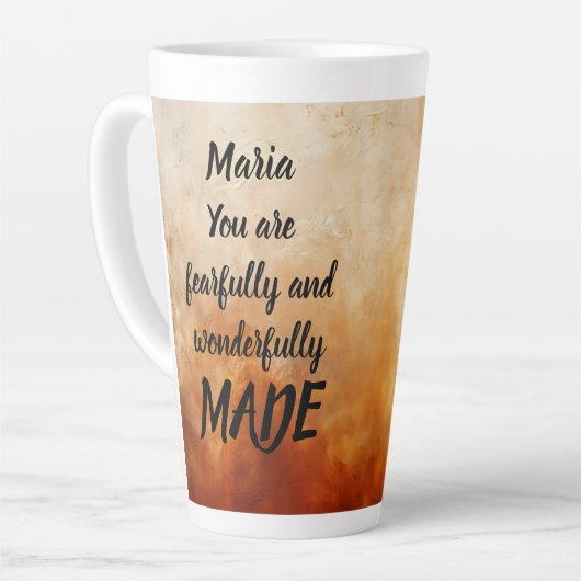 Angstig en wonderbaarlijk gemaakt Sjabloon Latte M Latte Mok (Linkerhoek)