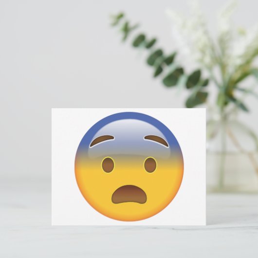 Angstig gezicht - Emoji Briefkaart (Staand voorkant)