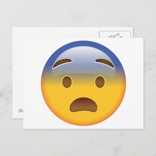 Angstig gezicht - Emoji Briefkaart (Voorkant / Achterkant)