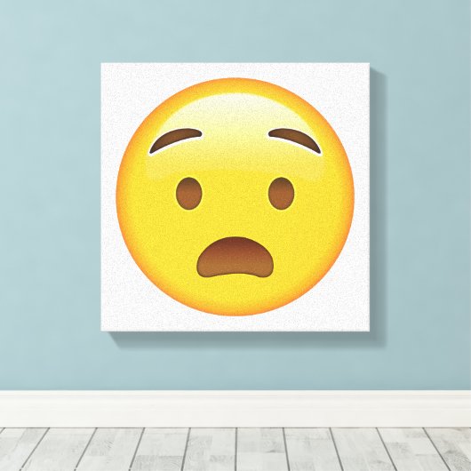 Angstig gezicht - Emoji Canvas Afdruk (Insitu (Houten vloer))