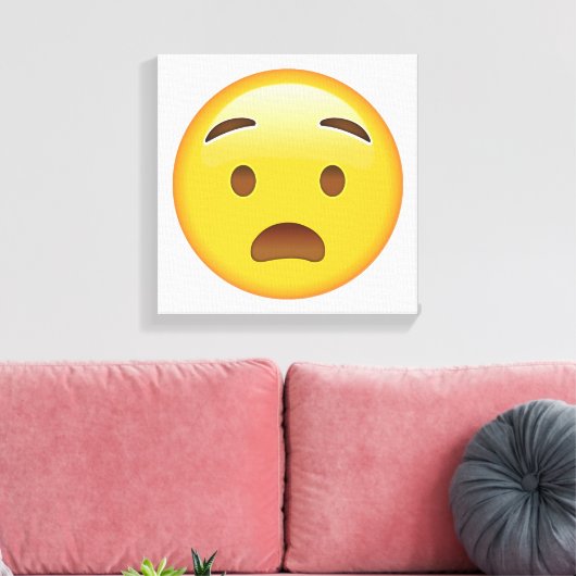 Angstig gezicht - Emoji Canvas Afdruk (Insitu (Woonkamer))