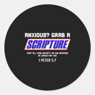 Angstig_ Pak de Schrift Christelijke Geestelijke G Ronde Sticker