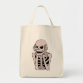Angstig skelet schets tote bag (Voorkant)