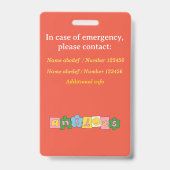 Angstige Angst onzichtbare handicap koord ID Badge (Achterkant)