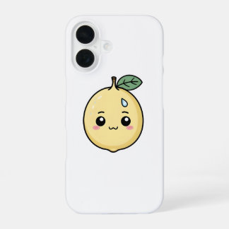 Angstige citroen met een zweetdruppel iPhone 16 hoesje
