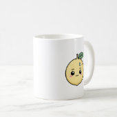 Angstige citroen met een zweetdruppel koffiemok (Voorkant rechts)