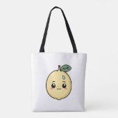 Angstige citroen met een zweetdruppel - Schattige Tote Bag (Achterkant)