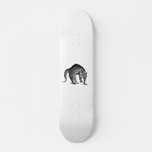 Angstige kat abstract persoonlijk skateboard (Voorkant)
