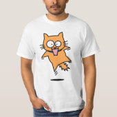 Angstige kat tabby oranje sprong verrast nerveus p t-shirt (Voorkant)