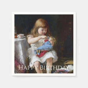 Angstige kleine moeder Happy Birthday Servet