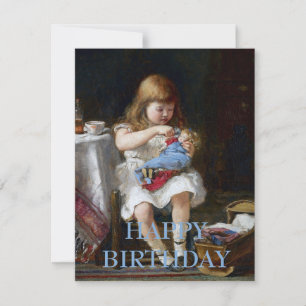 Angstige kleine moeder met pop