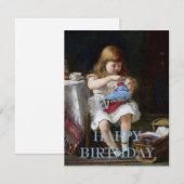 Angstige kleine moeder met pop (Voorkant / Achterkant)