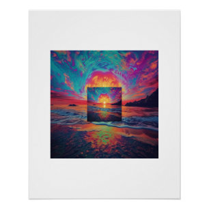 Angstige Smeltende Gezichten Kosmische Draaikolk Perfect Poster