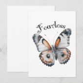 Angstloze Vlinder Aquarel Grafisch Ontwerp, Angst Bedankkaart (Voorkant / Achterkant)