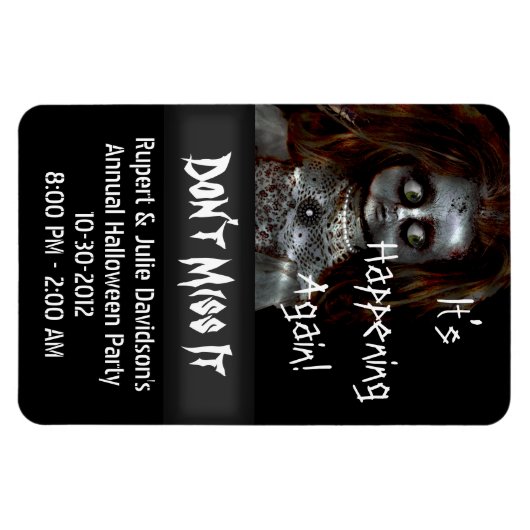 Angstpop enge Halloween herinnering Magneet (Horizontaal)