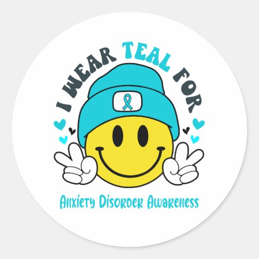 Angststoornis Bewustmaking Koolstofondersteuning G Ronde Sticker (Voorkant)